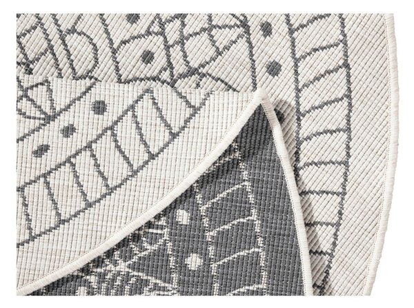 Covor adecvat pentru exterior NORTHRUGS Porto, Ø 140 cm, gri-crem