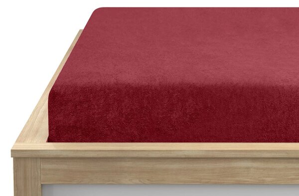 Cearsaf Frotir cu elastic EXCLUSIVE 180 x 200 cm visiniu