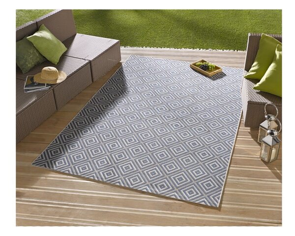 Covor de exterior NORTHRUGS Karo, 160 x 230 cm, albastru