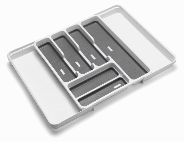 Organizator de tacâmuri alb/gri din plastic 58,5 x 41,5 cm – Addis