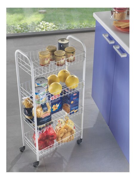 Raft mobil din metal alb 41x84 cm Pisa - Metaltex