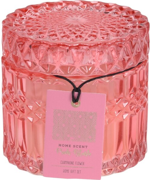 Lumânare parfumată în borcan Champagne Flowercu capac, 9 x 8,5 cm, 155 g