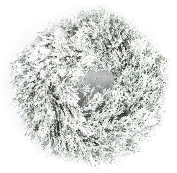 Coroniță artificială din iarbă ninsă, diam. 30 cm