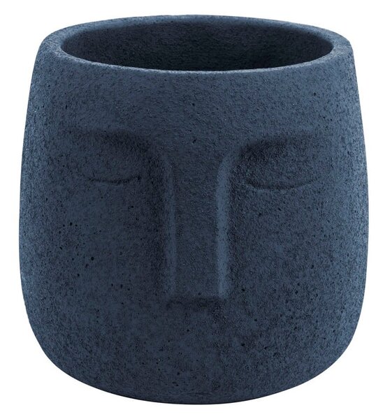 Ghiveci din ceramică PT LIVING Face, ø 12,5 cm, albastru închis