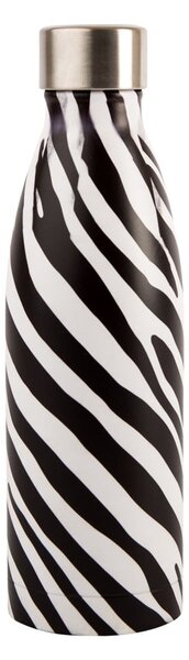 Sticlă din oțel inoxidabil Navigate Zebra, 0,5 l, negru - alb