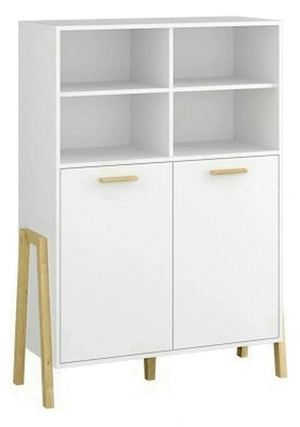 Biblioteca BELLE, PAL laminat, alb, 103×41×153 cm
