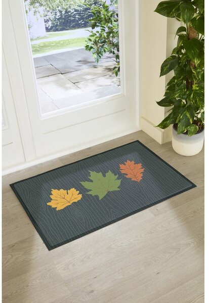 Covoraș de intrare 40x70 cm Autumn Leaves on Green – Artsy Doormats
