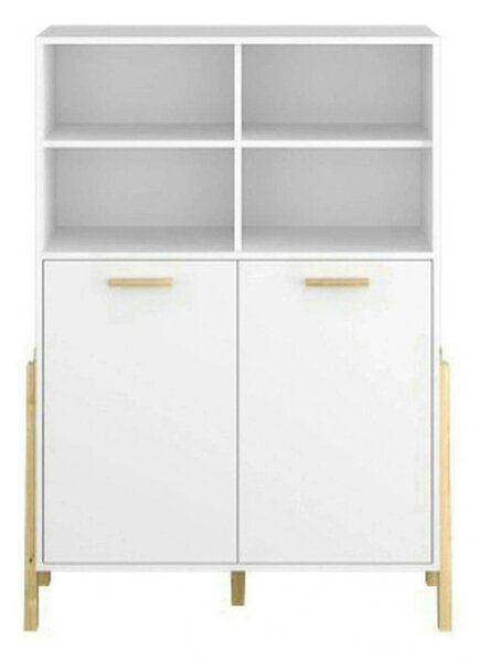Biblioteca BELLE, PAL laminat, alb, 103×41×153 cm