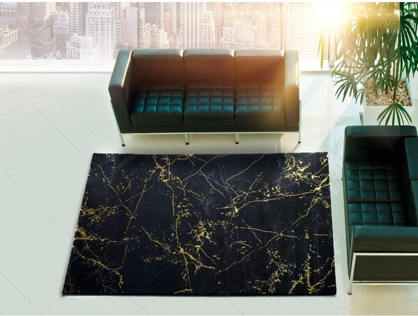 Covor Universal Gold Marble, 80 x 150 cm, negru
