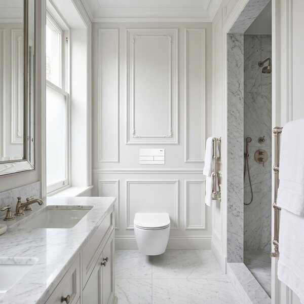 Set Cadru Îngropat Slim 024N pentru WC cu Buton T White Glass