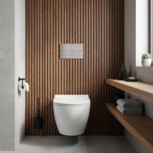 Set Cadru Îngropat Slim 024N pentru WC cu Buton T Brush Steel