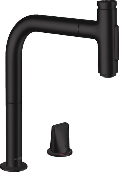 Hansgrohe Metris Select M71 baterie bucătărie pe picior negru 73818670