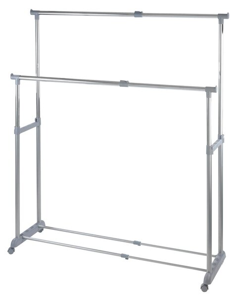 Suport de haine mobil telescopic din metal gri Twin - Wenko