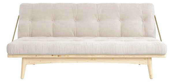 Canapea variabilă cu tapițerie din catifea reiată Karup Design Folk Raw/Natural