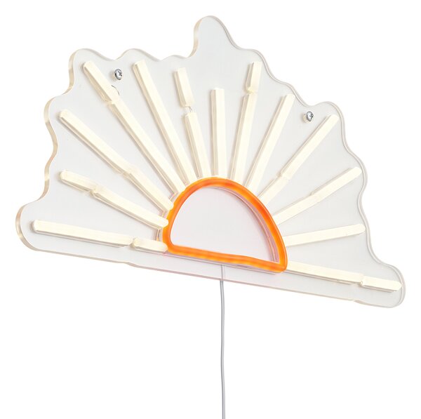 Lampă de perete cu neon alb cald cu portocaliu, inclusiv LED - Sunset