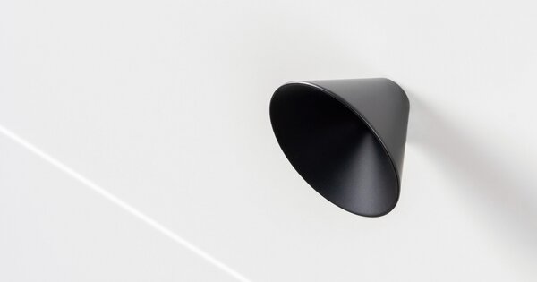Buton pentru mobila Conic Zamak, finisaj negru mat, D 29.4 mm
