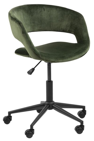 Scaun de birou ergonomic, tapitat cu stofa Grace Velvet Verde, l56xA54xH87 cm