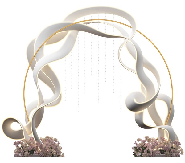 Outsunny Arc Auriu din Oțel – Suport pentru Baloane și Plante Cățărătoare pentru Ceremonii, Evenimente și Zile de Naștere | Aosom Romania
