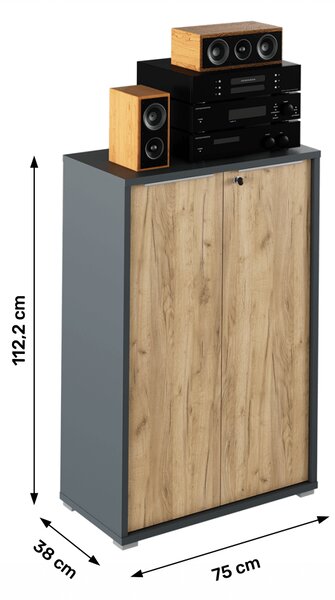 KONDELA Dulap , grafit/stejar artisan, RIOMA NEW TYP 09