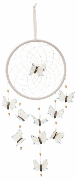 Dreamchatcher Decoratiune fluturi suspendabila, Textil, Alb