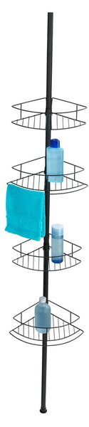Raft telescopic de colț pentru cabina de duș Wenko Dolcedo, 23 x 31 cm, negru