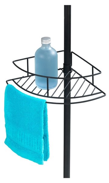 Raft telescopic de colț pentru cabina de duș Wenko Dolcedo, 23 x 31 cm, negru