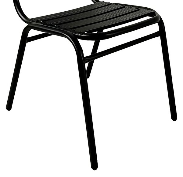 Scaun de exterior , Model Sussie, culoare negru, metal si aluminiu, 45x62x76 cm