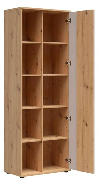 Biblioteca 5 rafturi BREVAS, PAL, stejar artisan/casmir, 70×40×195.6 cm