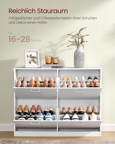 Pantofar Alb Vasagle, 16-28 perechi, 24 x 105.5 x 82.7 cm