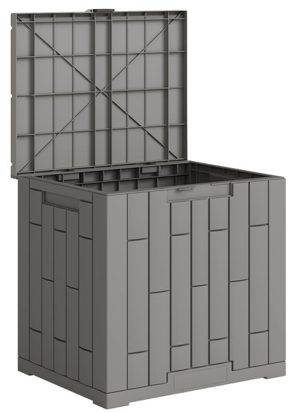 Outsunny Ladă de Grădină 114L din Rășină Impermeabilă și Anti-UV cu Închidere cu Cheie, 56x44x54 cm, Gri | Aosom Romania