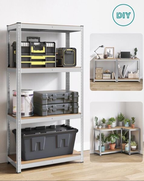 Set 2 Rafturi metalice, Songmics, Negru, 520 kg 40 x 80 x 160 cm