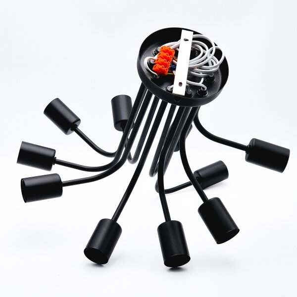 Lustră aplicată TRINITY 10xE27/15W/230V negru