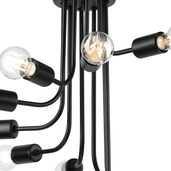 Lustră aplicată TRINITY 10xE27/15W/230V negru