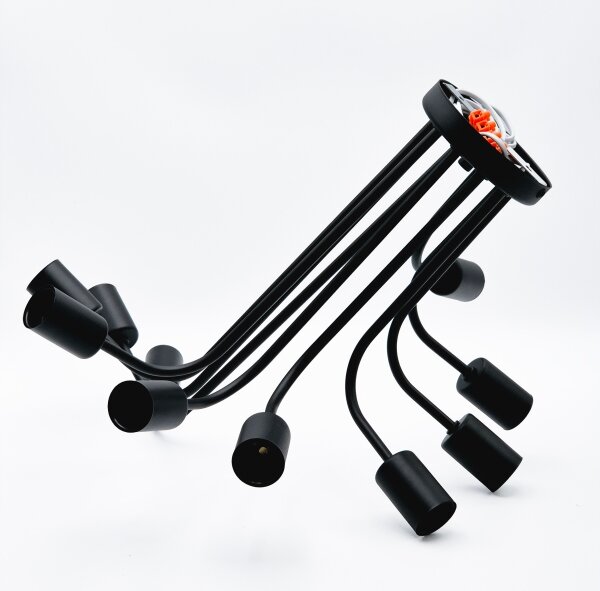 Lustră aplicată TRINITY 10xE27/15W/230V negru