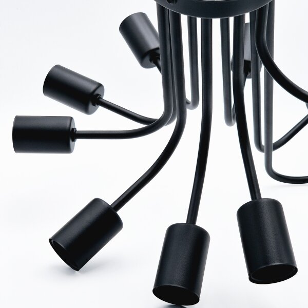 Lustră aplicată TRINITY 10xE27/15W/230V negru
