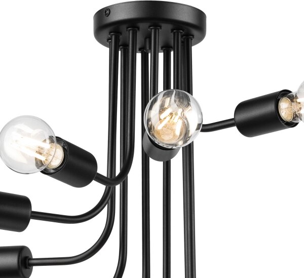 Lustră aplicată TRINITY 10xE27/15W/230V negru