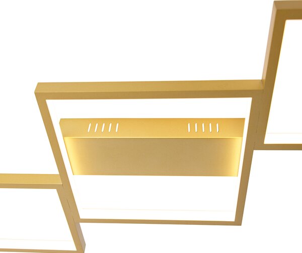 Plafoniera aurie cu LED inclus, cu dimmer pe 3 trepte, 5 lumini - Lejo