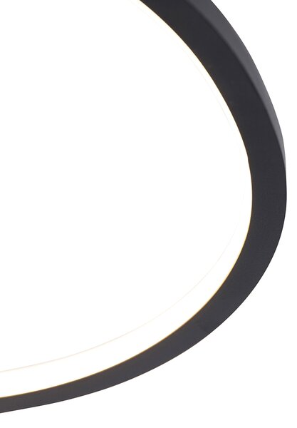 Plafoniera neagră 45 cm inclusiv LED cu dimmer în 3 trepte - Rowin