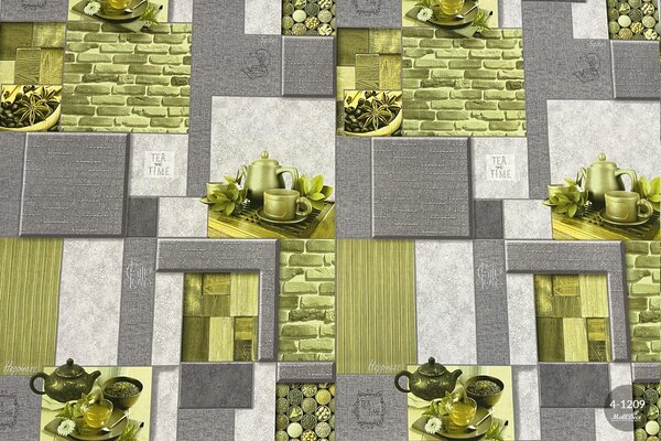 Tapet modern bucatarie, verde, model Scortisoara