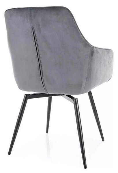 Scaun SERVIO, gri - Bluvel 14, stofa catifelata/metal, 55x58x88 cm
