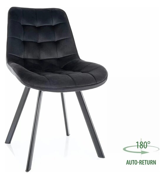 Scaun MONTI, negru - Bluvel 19, stofa catifelata/metal, 51x60x88 cm