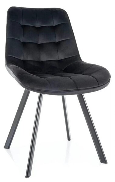 Scaun MONTI, negru - Bluvel 19, stofa catifelata/metal, 51x60x88 cm