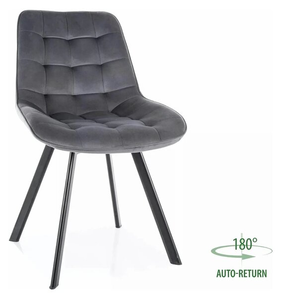 Scaun MONTI, gri - Bluvel 14, stofa catifelata/metal, 51x60x88 cm