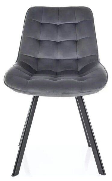 Scaun MONTI, gri - Bluvel 14, stofa catifelata/metal, 51x60x88 cm
