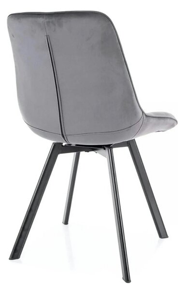 Scaun MONTI, gri - Bluvel 14, stofa catifelata/metal, 51x60x88 cm