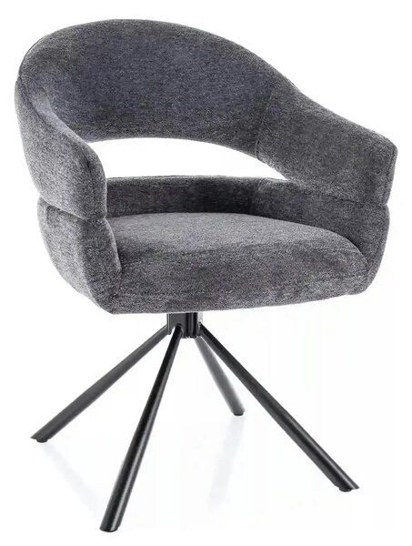 Scaun BORGO, gri - Raven 18, stofa clasica/metal, 58x45x87 cm