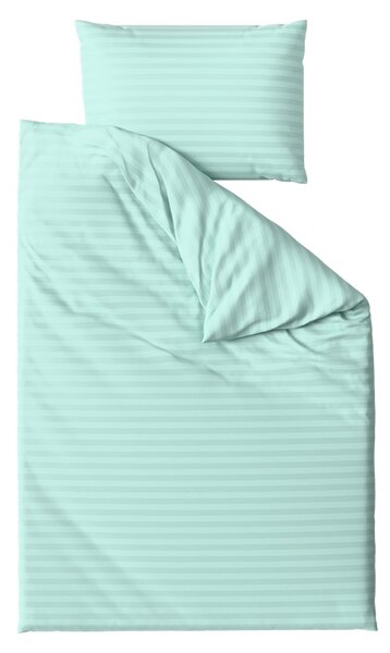 Lenjerie de pat hoteliera din microfibra JASMINE menta - dunga 2 cm Dimensiunile lenjeriei: 70 x 90 cm | 140 x 220 cm