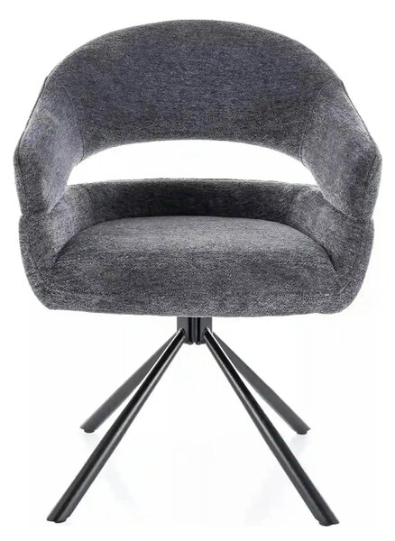 Scaun BORGO, gri - Raven 18, stofa clasica/metal, 58x45x87 cm