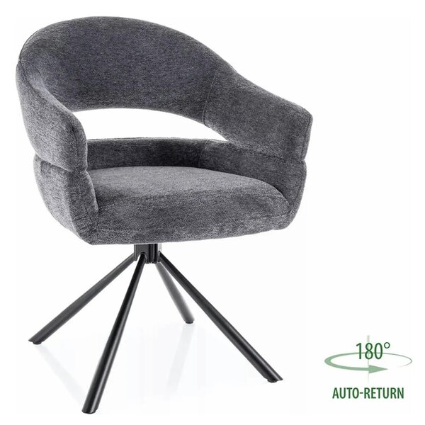 Scaun BORGO, gri - Raven 18, stofa clasica/metal, 58x45x87 cm