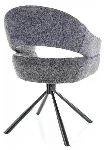 Scaun BORGO, gri - Raven 18, stofa clasica/metal, 58x45x87 cm